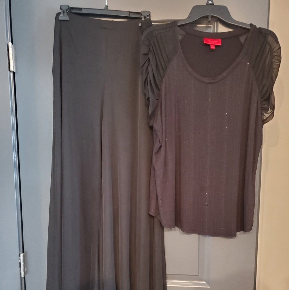 Black Sheer Palazzo pants and Top